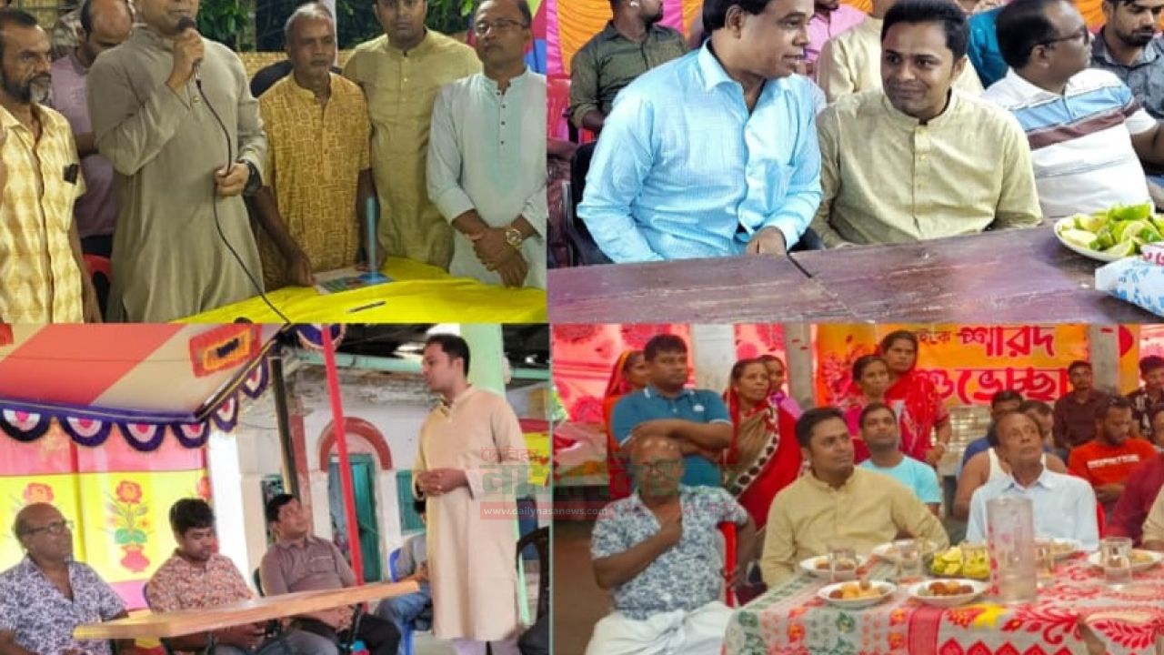 সাবেক তিতুমীর কলেজ ছাত্রদল নেতা মোঃ মাসুম বিল্লাহ্ বাবু গুয়ারেখা ইউনিয়নের বিভিন্ন পূজা মন্ডপ পরিদর্শন