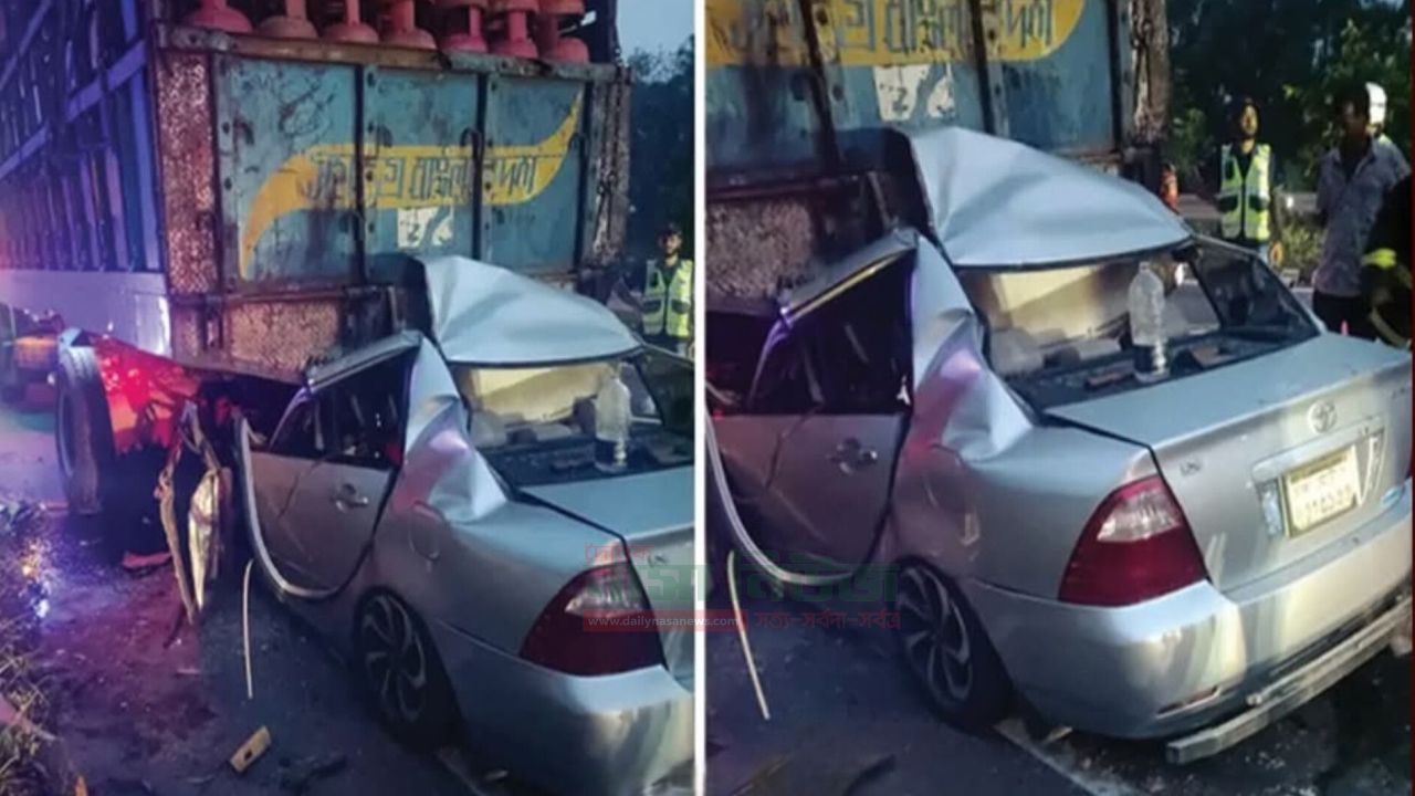 ভোরে দাঁড়িয়ে থাকা ট্রাকে প্রাইভেটকারের ধাক্কা,নিহত ৫