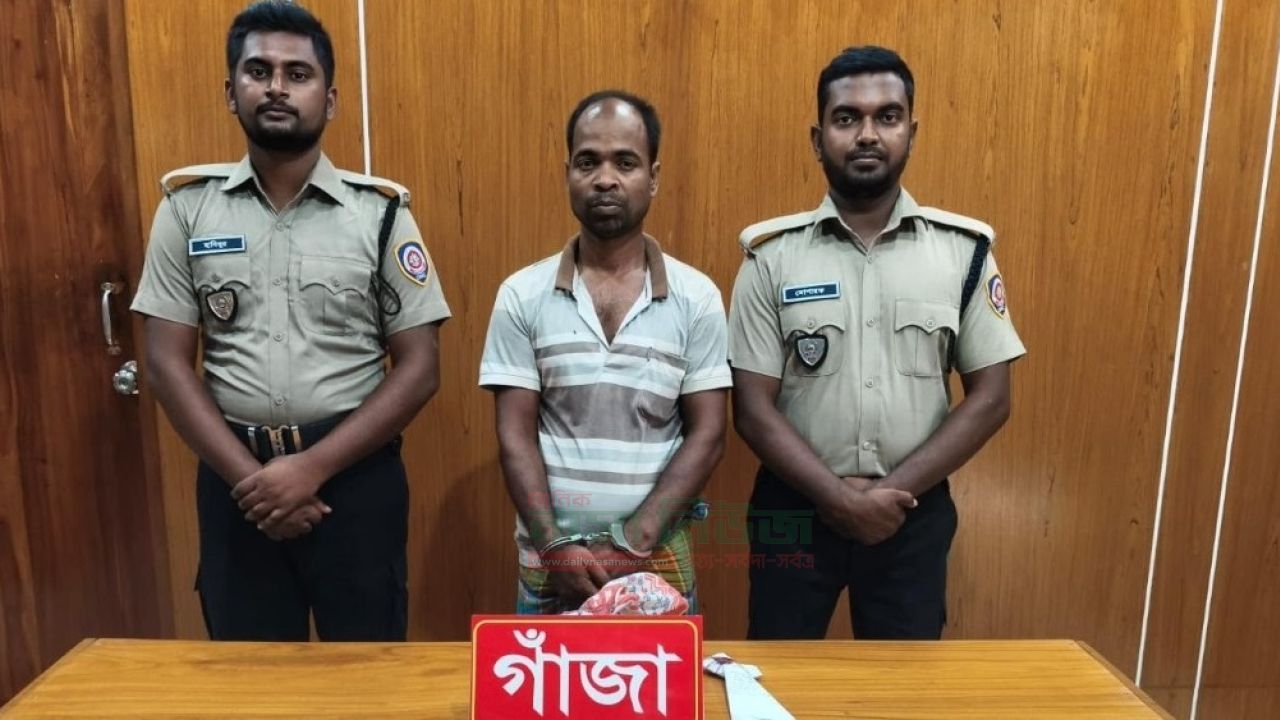 চাঁপাইনবাবগঞ্জ গোমস্তাপুরে ডিএনসির অভিযানে গাঁজাসহ আটক ১
